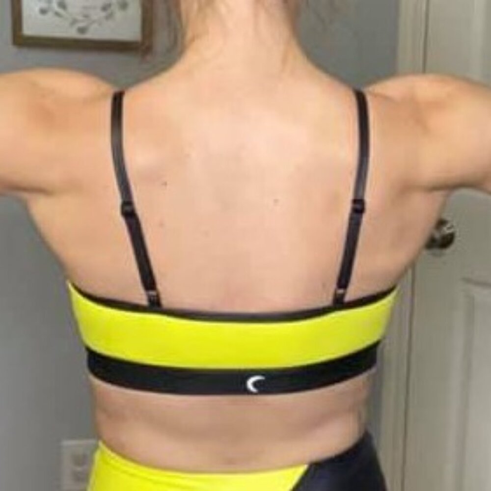 ZYIA Neon Yellow Metallic Light n Tight Adjustable Strap Bra - Picture 2 of 2